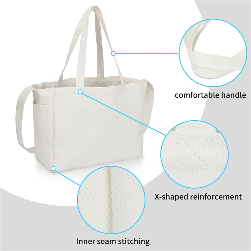 Foldable Grocery Canvas Reusable Shopping Bag Totes Long Handle 4.4x6.7x11"
