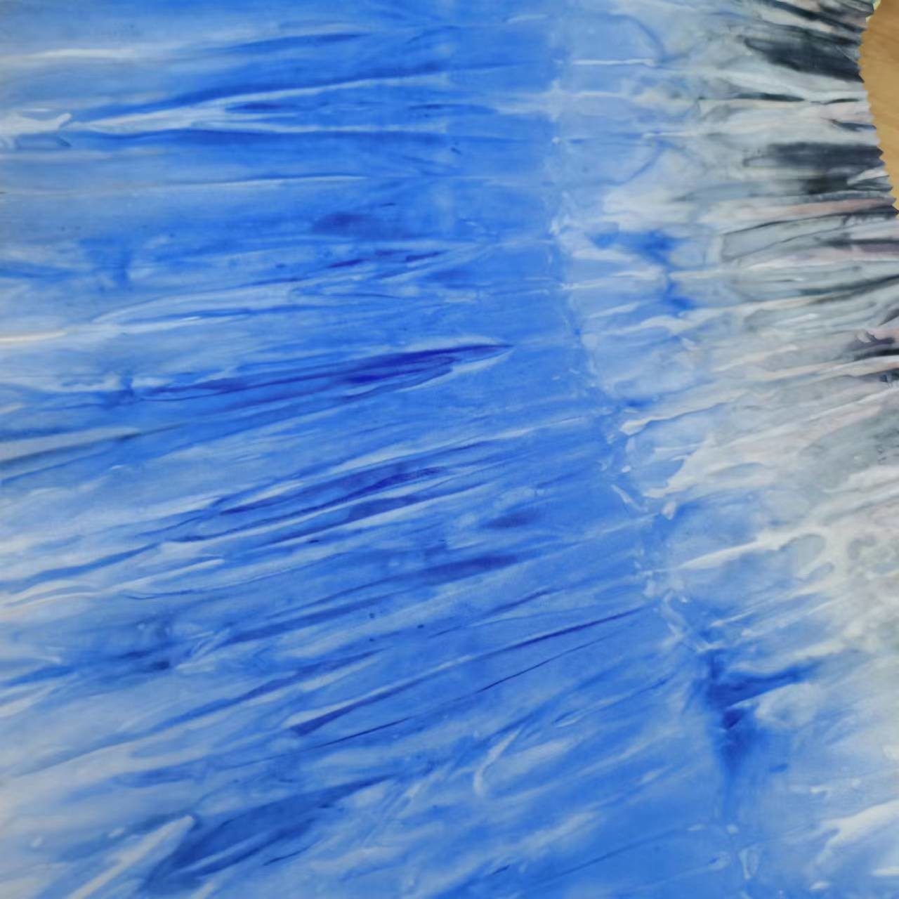 100% Polyester Blue Printed Microfiber Fabric 40D 150cm Breathable