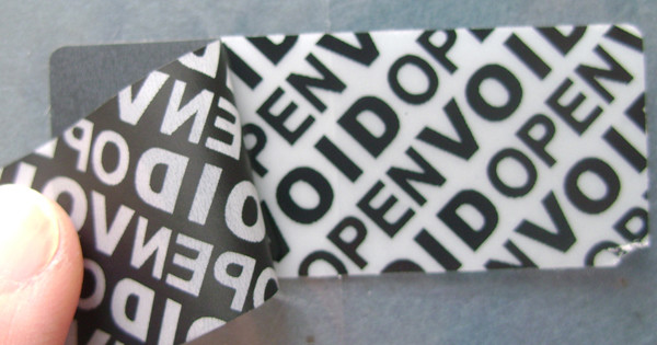 Anti - Counterfeiting Warranty Void Sticker Labels With Double Coated Paper