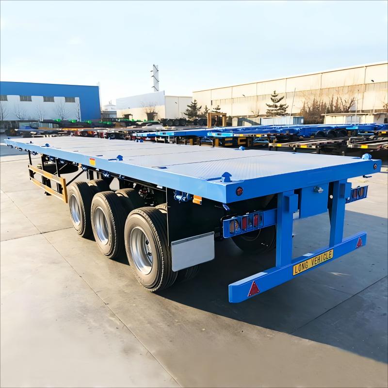 CIMC 2/3/4 axles new factory customized 12m 13m 14m 40t 60t 80t100t Africa container cargo transport flatbed deck semi trailer