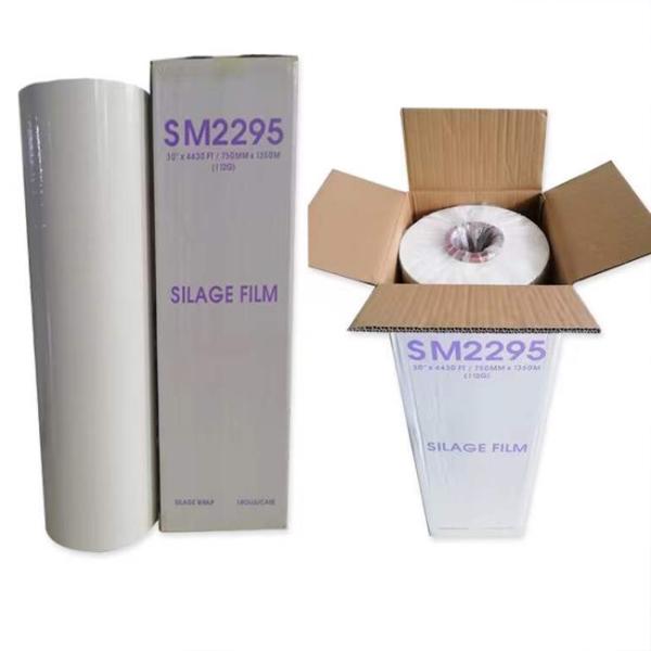Customized 72cm Width 23mic Pe Strech Anti Uv Pe Bale Silage Stretch Film White