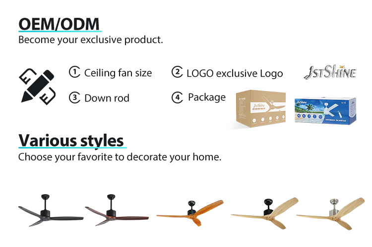 Standard Wind 52 Inches Ceiling Fan with Remote Control and 6 Speeds Private Mold NO