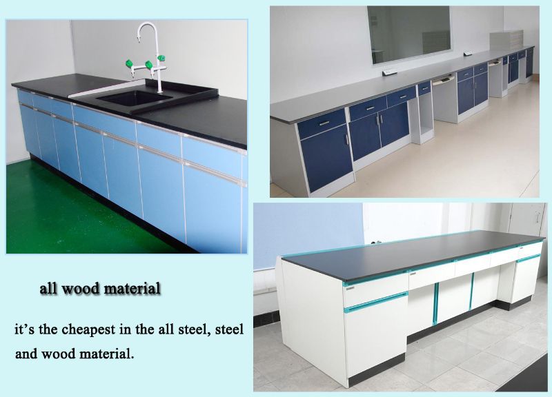 Aluminum Alloy U Shape Chemical Lab Desk Gray White Yellow