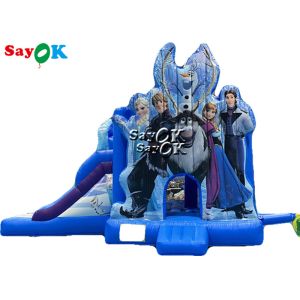  Ice Princess Printing Theme Inflatable Bounce Trampoline Slide Combo Manufactures