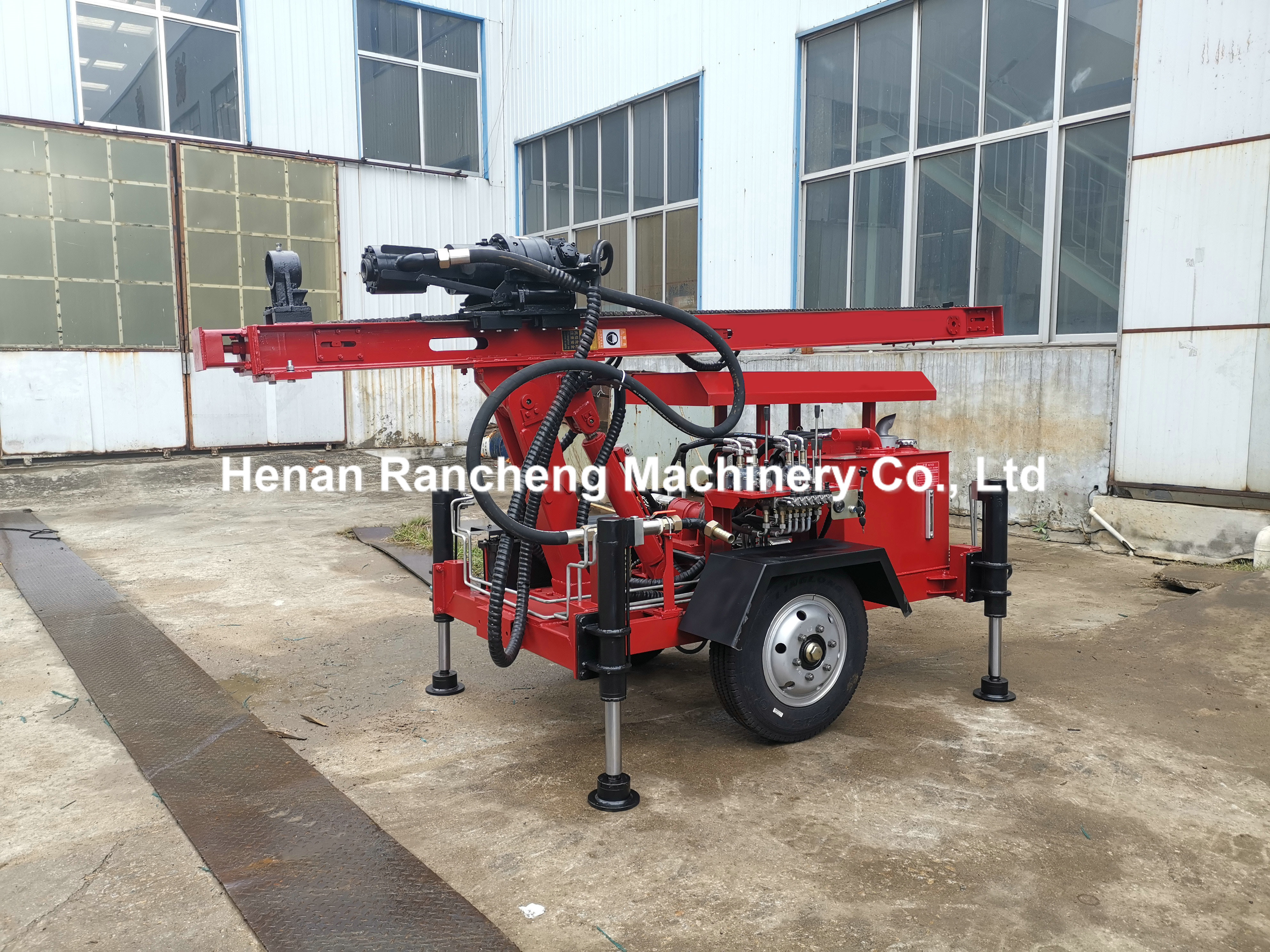 120m Depth Trailer Mounted Water Well Drilling Rigs 18.7KW Borehole Drilling Equipment
