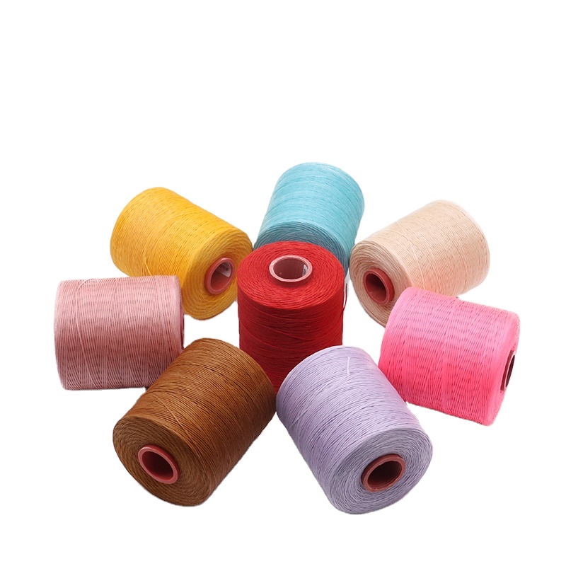 Dyed Texturized Pattern 1000m 150D Waxed Thread for Leather Sewing Black Book Binding