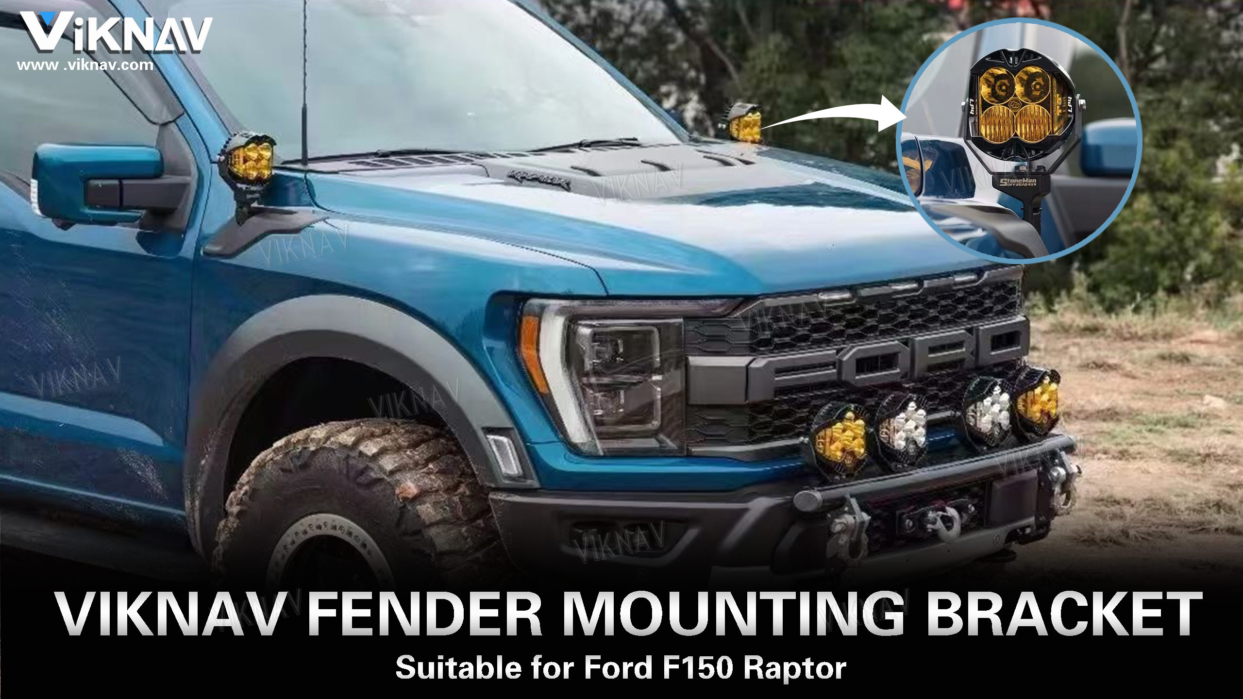 2021-2024 Ford Raptor F150 Commercial Truck Fenders AP Light Mount Side Marker