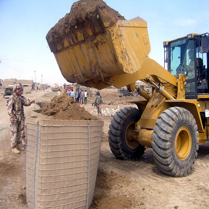 1.2m High Welded Hesco Gabion Military Sand Wall Guardrail With Textile Cloth