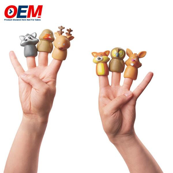 Customized Plastic Animal Dinosaur Finger Toys OEM Woodland Character Finger
