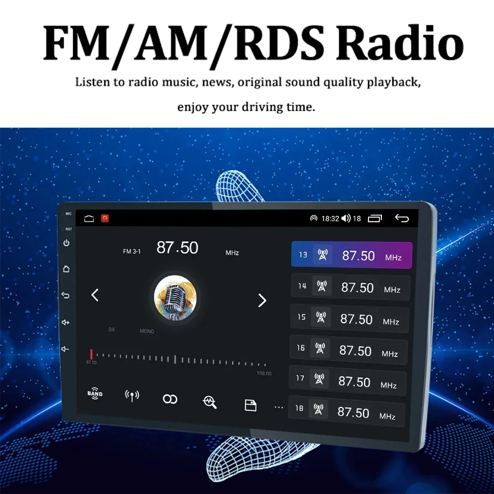 USB Connection Universal Android Car Screen for 7 9 10.1 inch Double Din Car Radio