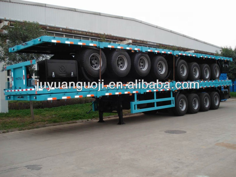High Load Capacity 20ft/3 Axles 40ft 45ft Flatbed Semi Trailer for Utility Containers