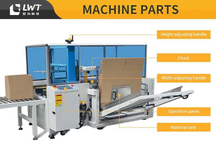 Fully Automatic Random Open Folding Box Case Former Erecting Machine Vertical Carton Erector