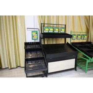 Metallic Fruit And Vegetable Display Stand , Fruit Vegetable Display Rack