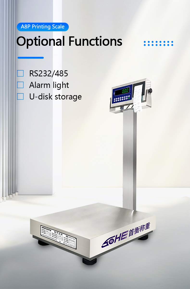 Customizable 200kg Stainless Steel Scales with Waterproof Design and Printing Function