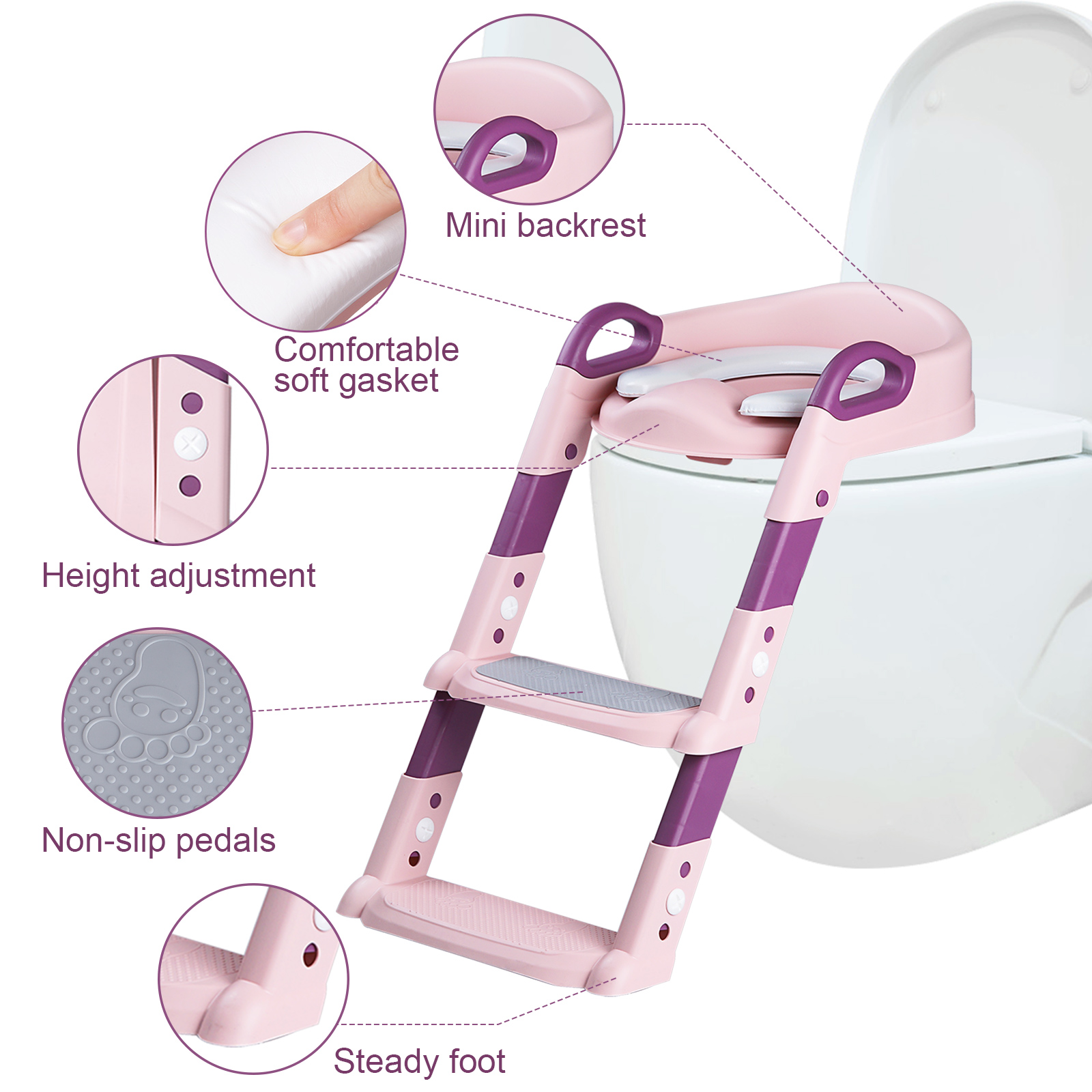 1-10 Years Old Children'S Baby Potty Training Ladder Step Up Seat Customized Logo