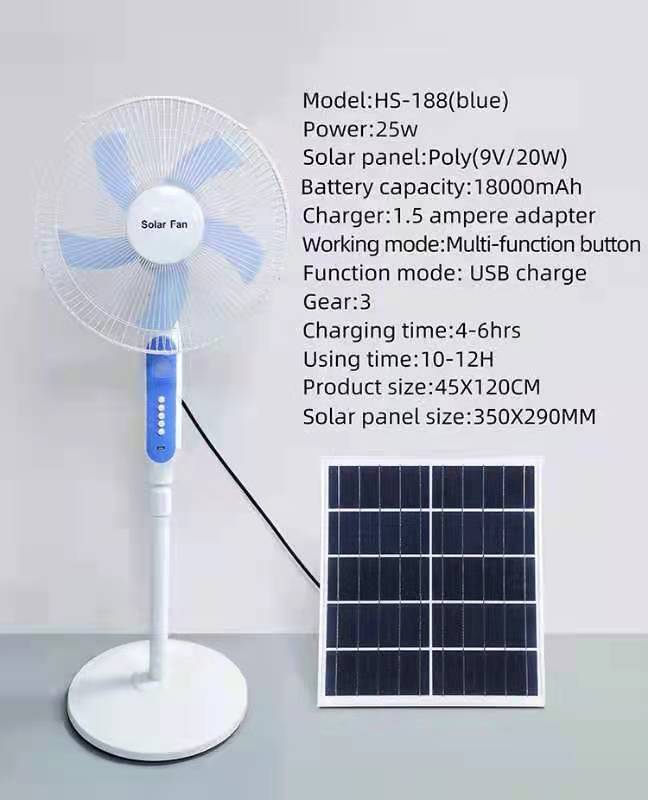 IP20 12W Solar Fan Light With Night Light / Usb Cable 1