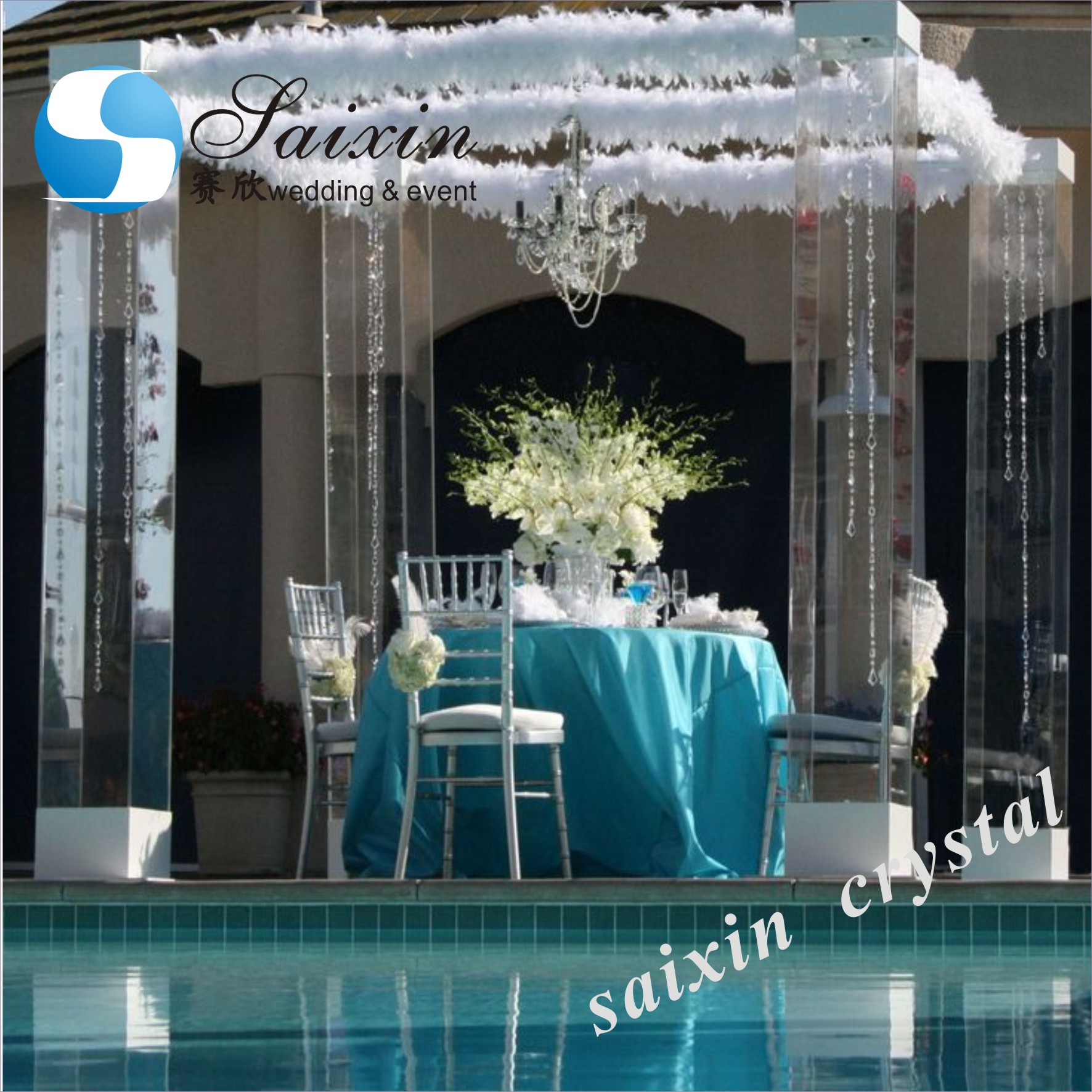 ZT-220H Wedding event decoration chuppah acrylic mandap pillars