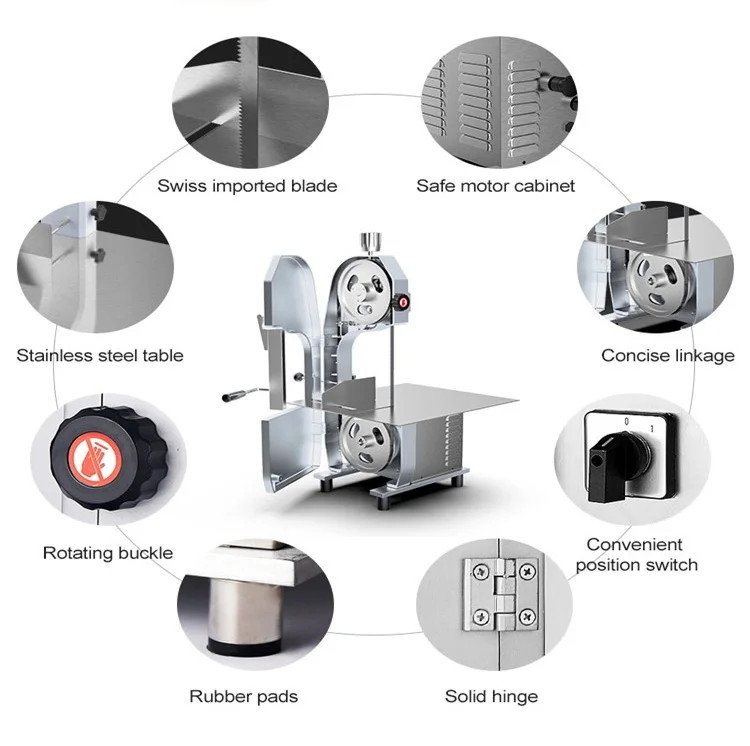 Commercial Frozen Meat Cutting Machine Voltage 110v Bone Saw Machine