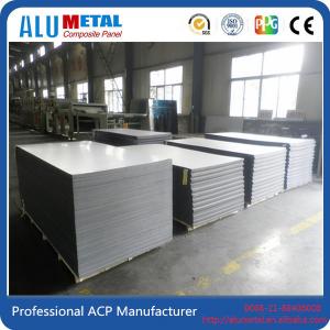 China 2mm PVDF Coated Acp Aluminum Composite Panel Silver 1220mm Cassette Cladding Plate on sale