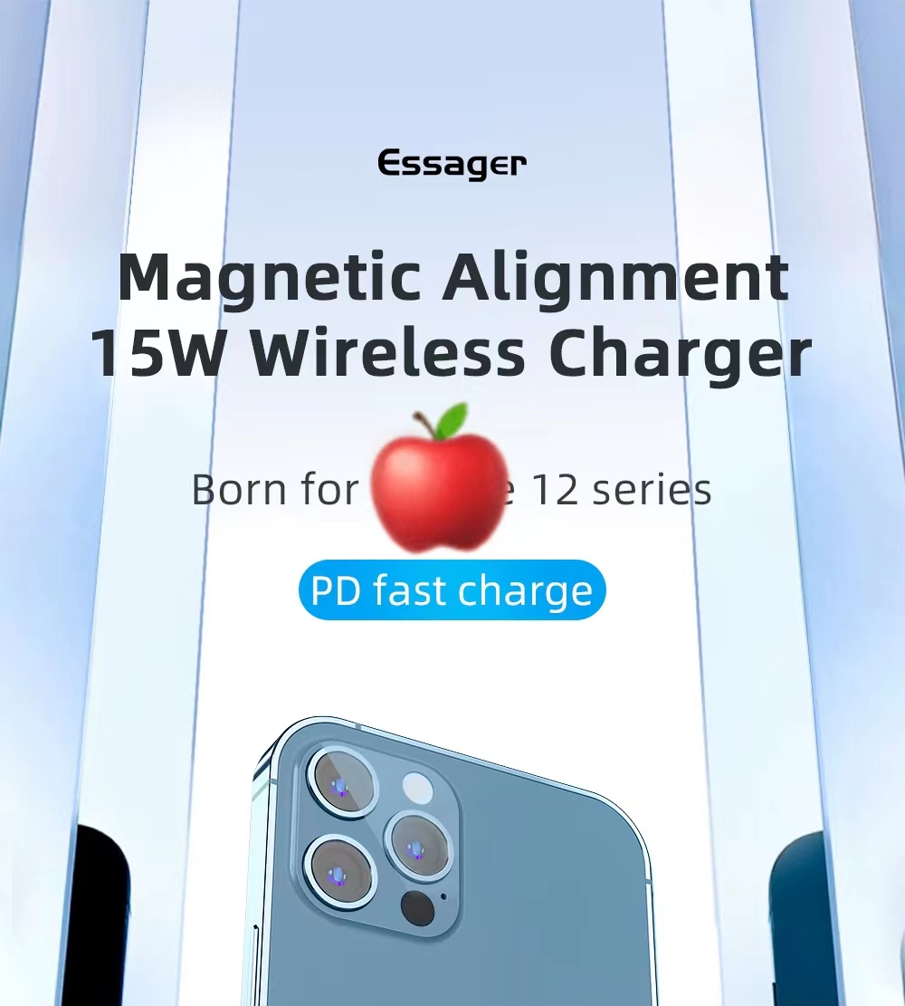 MicroWave Magnetic Wireless Fast Charger 15W Wireless Charger With Lamp For Ip 12