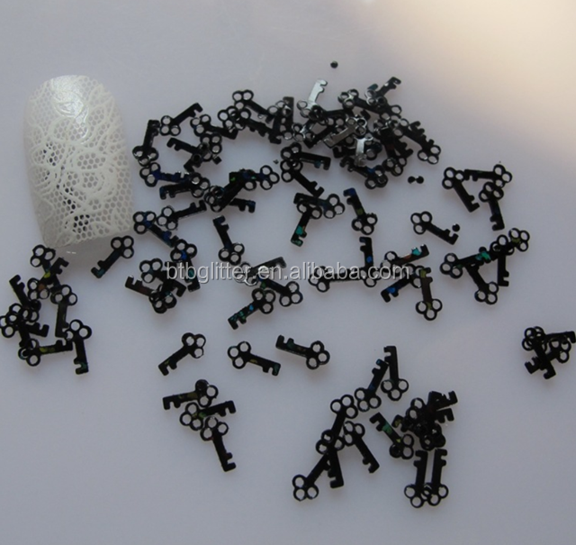 Glitter Key Shaped for Nail Art Craft Handmade NO April Fool's Day