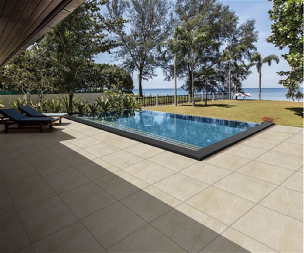 Yellow Scratch-Resistant Limestone 600x1200x18mm Exterior Floor Paving Tile For Park And Courtyard