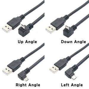 Customization 1m 2m 3m 90 Degree Right Angle Micro B V8 Connector to USB