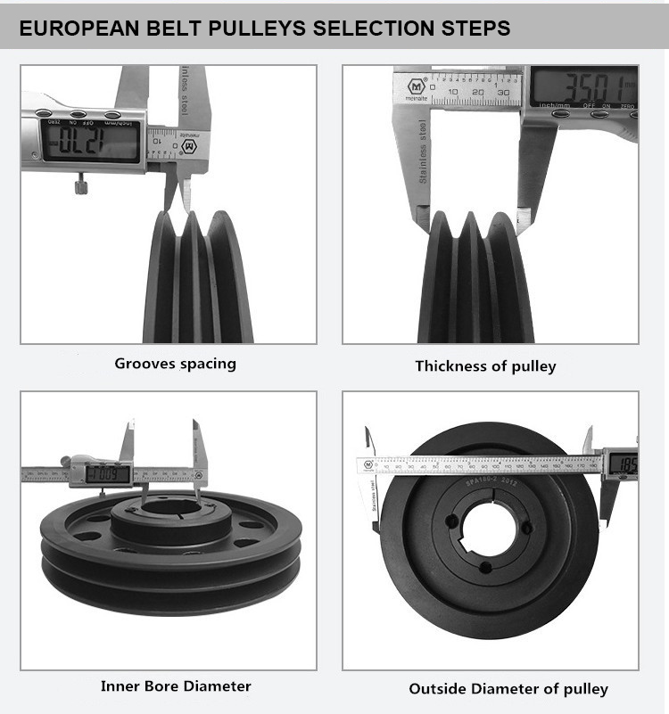 Sheave V Groove Pulley Wheel Cast Iron Customized European Standard