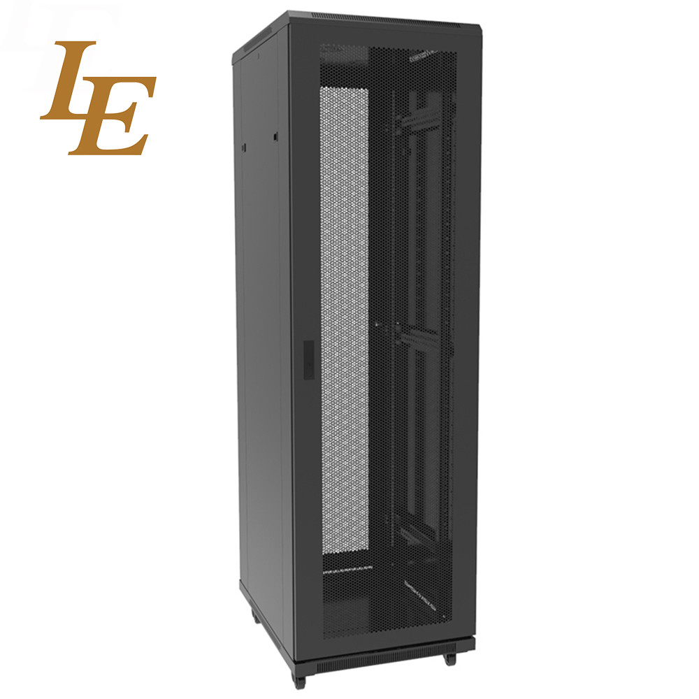 19 Inches 15U-42U 600mm 800mm 70% High Ventilation Peforated Front Door And Vented Back Door RAL9004 RAL9005 Black RAL7035 Grey Data Center Server