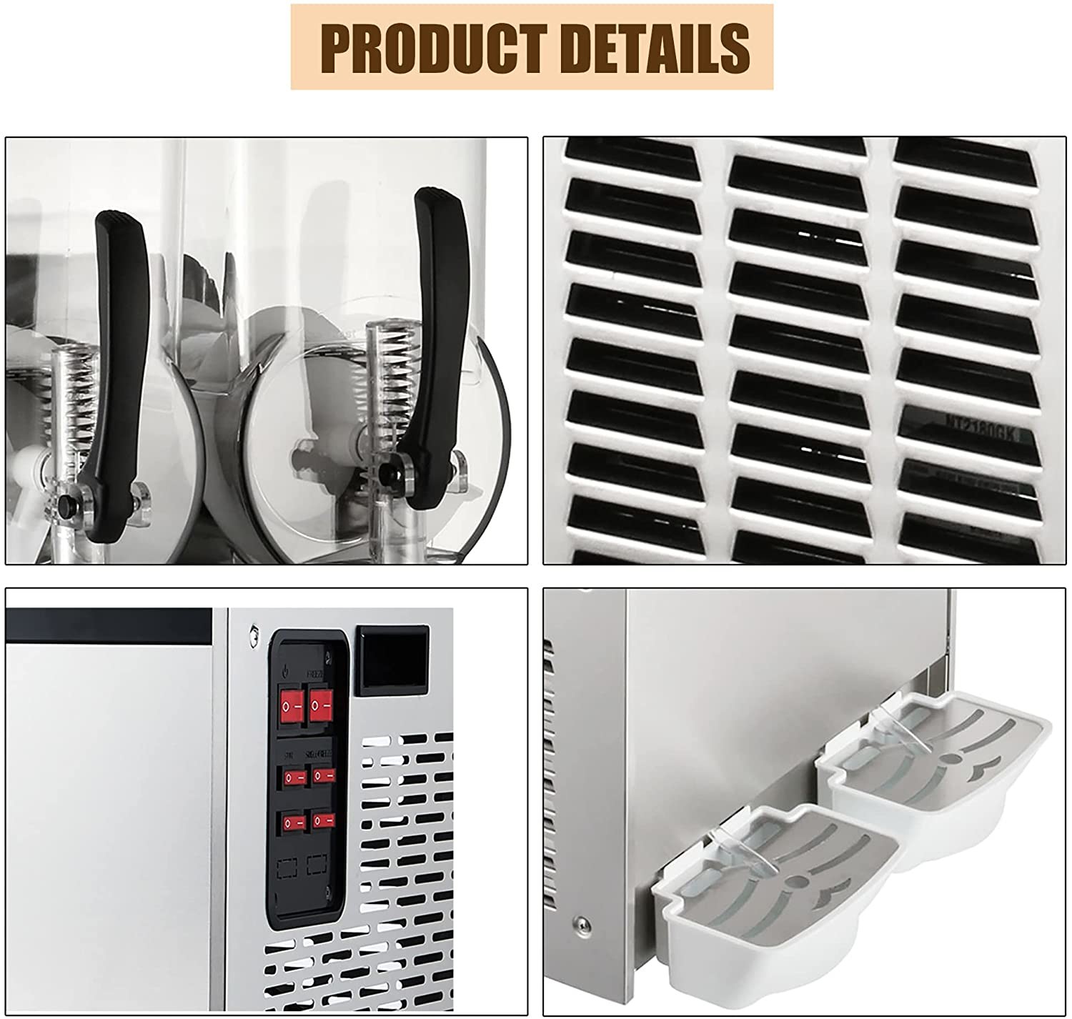 Commercial 3x12L Slush Machine Slushy Frozen Drink Margarita Slush Maker 3 Tanks