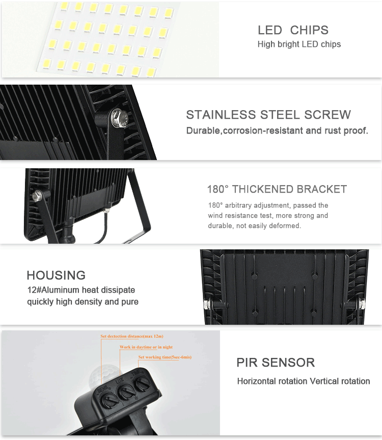 Rgb Outdoor LED Flood Lights 200 W 300 W 110v 5000k Ip65 Commercial Warm White Security