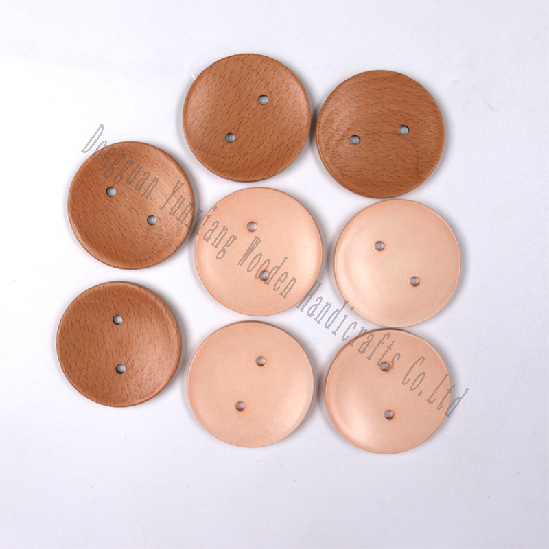 Wooden Buttons, Round Blank Wood Buttons with 2 Holes for Crafts and Sewing Project, Natural Color