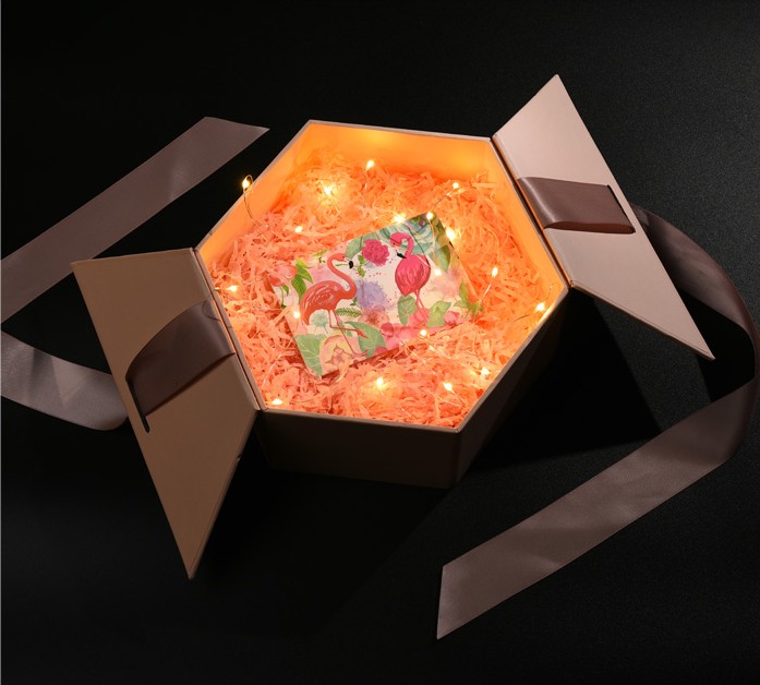 Customized Cardboard Craft Hexagon Gift Box For Cosmetic Perfume Packing