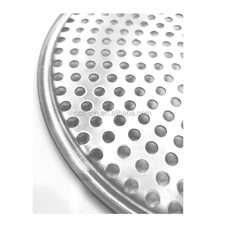 16 inch perforated round aluminum pizza pan punched pizza tray baking tray for bakery or bar or restaurant
