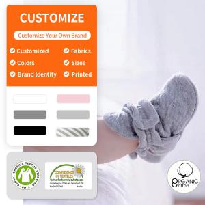  Organic Cotton Newborn Baby Sock Shoes Breathable Sustainable Manufactures
