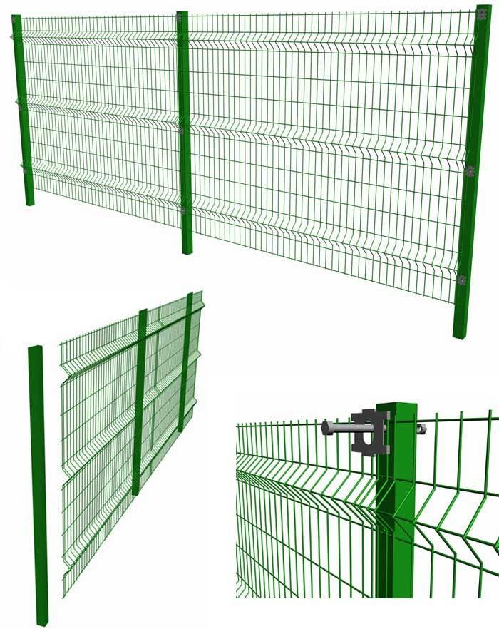 3D Welded V Mesh Security Fencing PVC Coated Galvanized