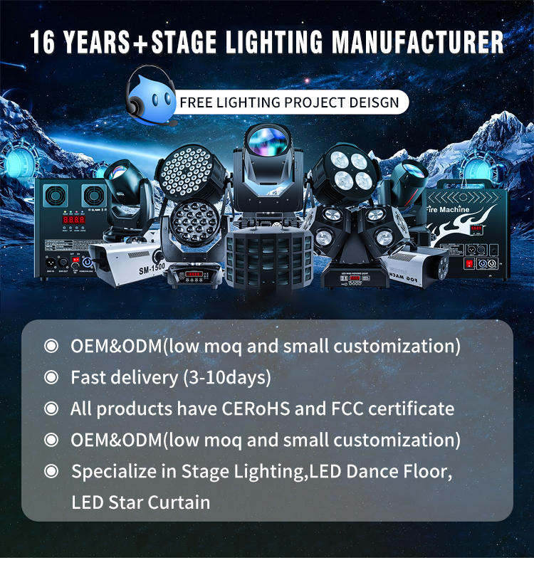 High Luminous Flux 230w Led Spot Moving Head Light Dj BSW with Led Strip Stage Lights