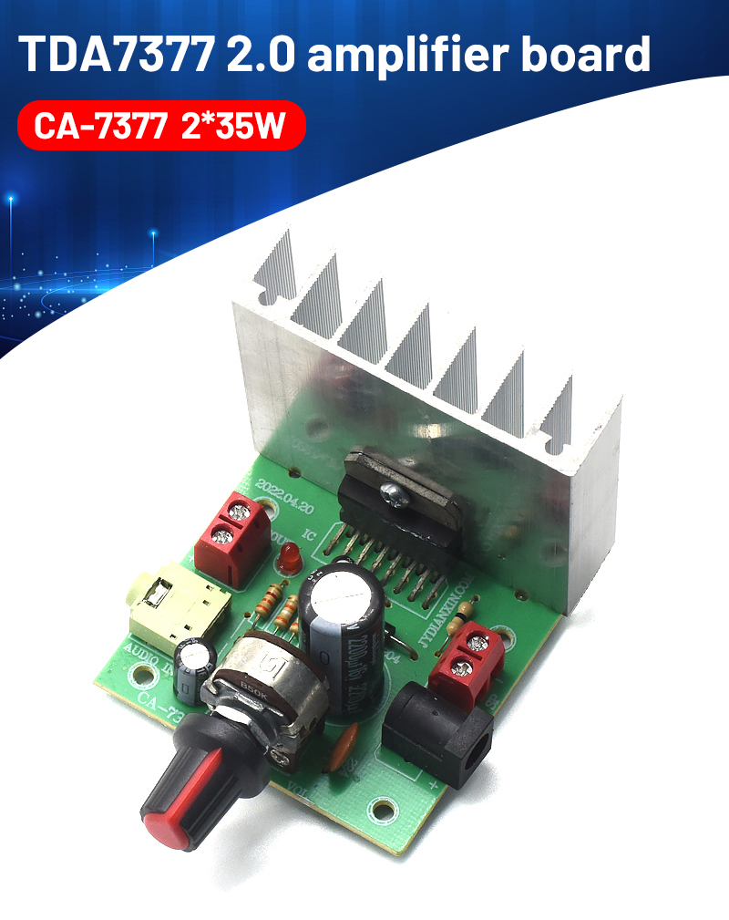 CA-7377 2.0 Channel Digital Audio Amplifier Module DC12V 2*35W TDA7377 AMP Chip Amplifier Board No Light LED Lighting