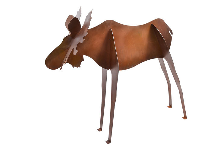 Metal Art Large Moose Statue Corten Steel Sculpture Garden Animal Sculpture