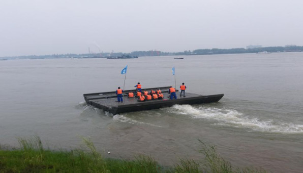 Interior Bay Weights 10t Floating Pontoon Bridge Ferrying Raft