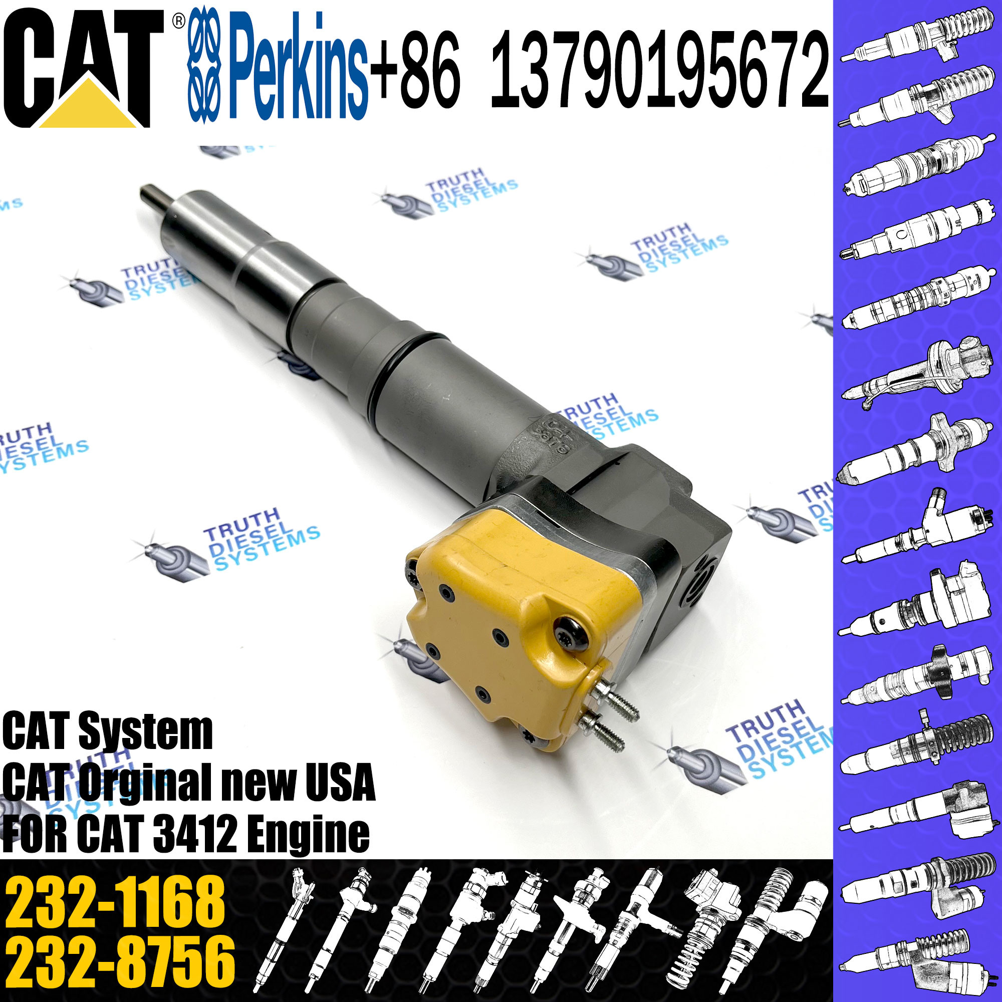 Diesel Engine Fuel Injector Assembly 232-1173 232-1183 232-1168 174-7527 20R-0760 173-9272 232-1173 For 3412 Engine