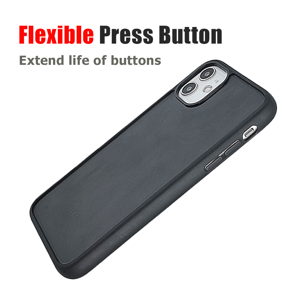 Inlay Leather Wood Groove Phone Case With TPU PC Material