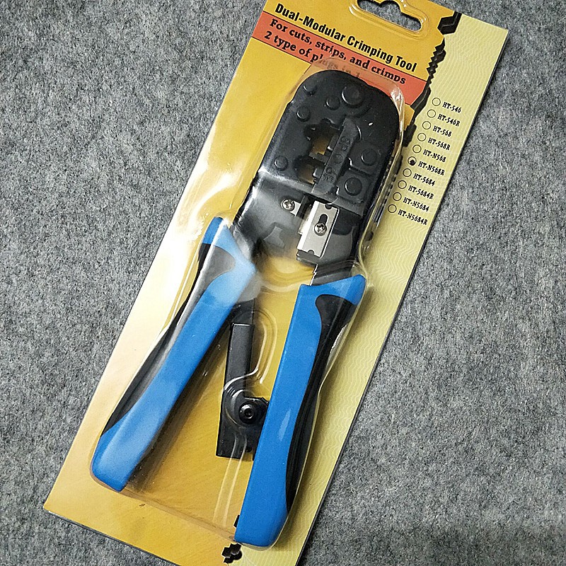 N568R Crimping Plier Network Cable Accessories Rj11 Rj12 Rj45 Blue Carbon Steel