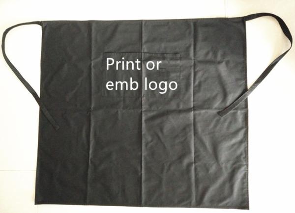 BSCI passed-Promotional black apron with customer's printed logo or Embroidery