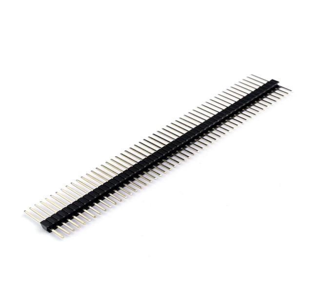 40 Pin Header 1.27mm pitch Single Row 180° DIP Black ROHS pin header socket