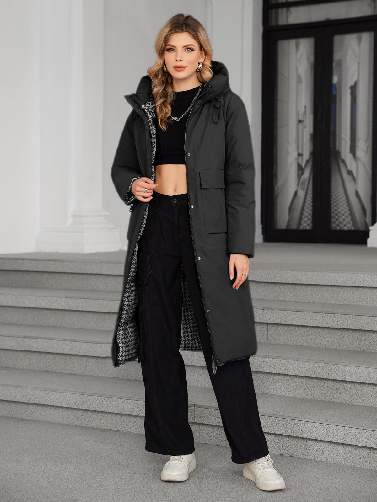 Casual / Outdoor Dual Sided Fashion Woman's Long Coat Windproof Waterproof For Winter Wear Hood