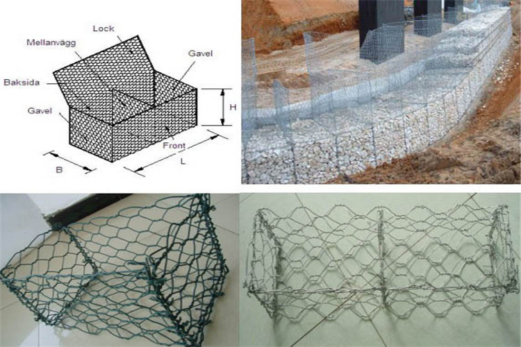 Galvanized Wire Mesh Hexagonal Gabion Box With 2.7-3.0mm Wire Diameter