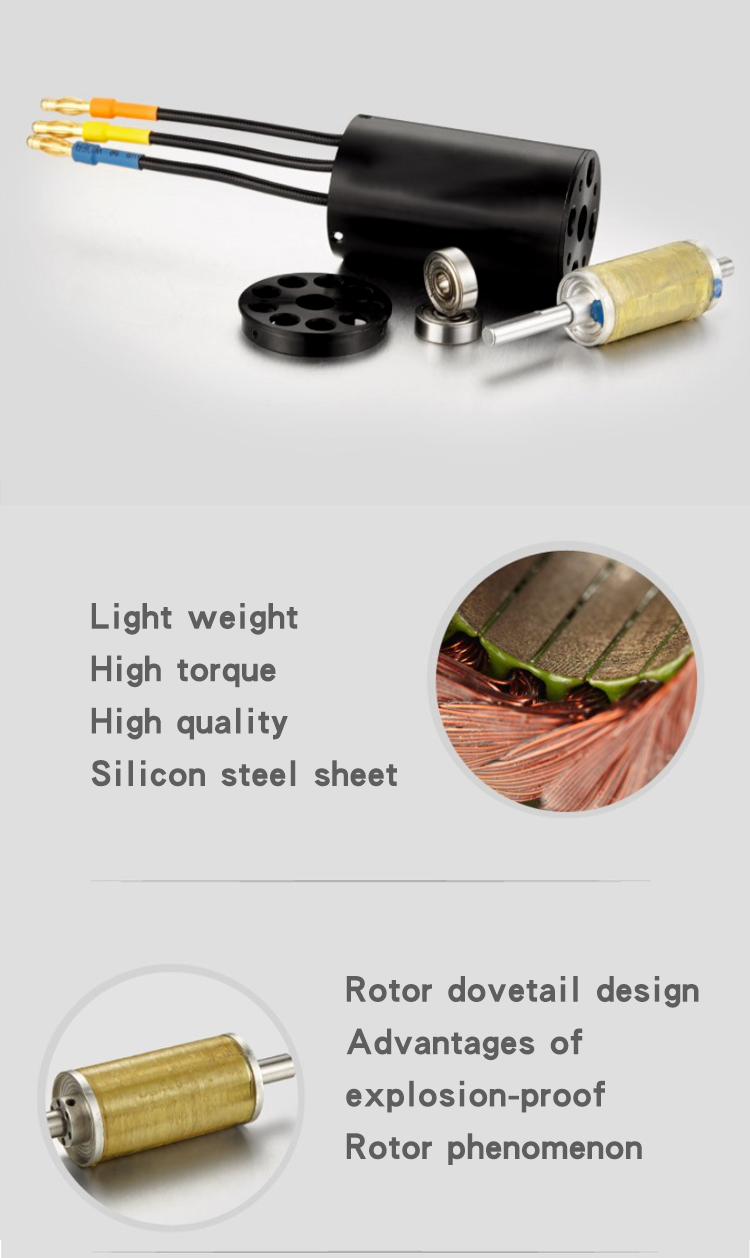 Customized Size Black Waterproof Electric Motor For Diving Robot