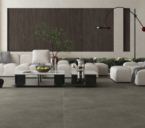 Full Body 750*1500mm Cement Look Porcelain Tile Project Commercial Residential