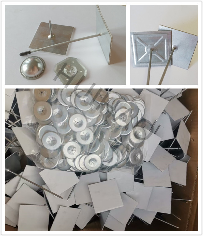 Galvanized Steel Self Adhesive Insulation Hanger Pins For Rockwool Board